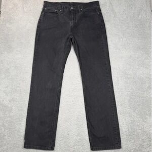 Levis 514 Straight Fit Jeans Mens 36x34 Faded Black Denim Pants Dark Wash EUC